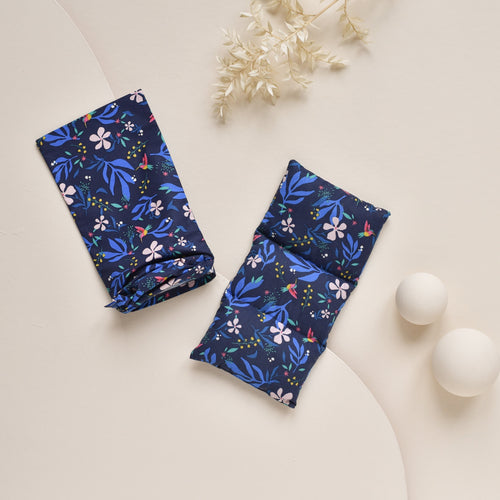 Bouillotte sèche & Housse - Graines de lin bio - Colibri Marine