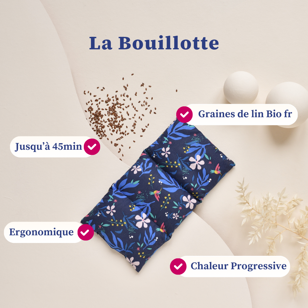 Bouillotte sèche - Graines de lin bio - Colibri Marine
