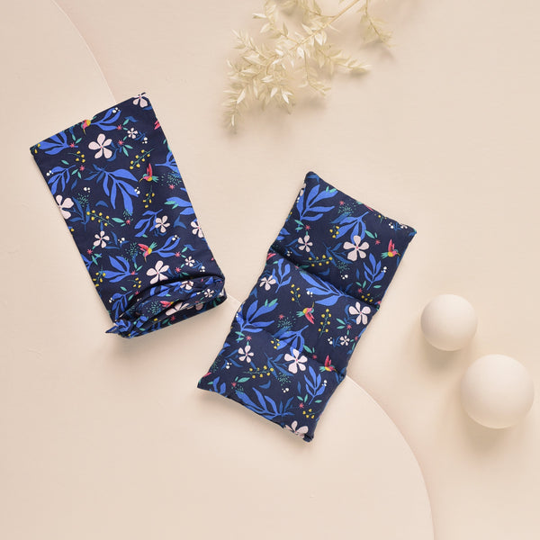 Bouillotte sèche & Housse - Graines de lin bio - Colibri Marine